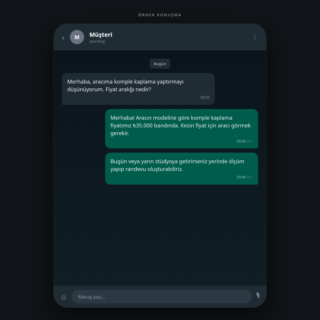 WhatsApp ilk temas ekranı
